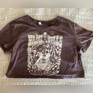 Brown Vintage Nashville Music City Womens T-Shirt